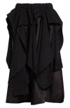 Noir Kei Ninomiya Deconstructed Wool Gabardine Midi Skirt In Black