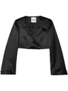 Noir Kei Ninomiya Double-breasted Cropped Blazer In Black