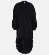 Noir Kei Ninomiya Draped Cotton Midi Dress In Black