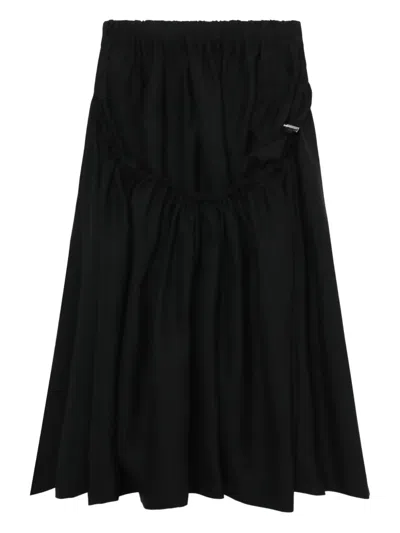 Noir Kei Ninomiya Elastic-waist Gathered Skirt In Black