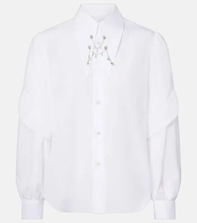 Noir Kei Ninomiya Embellished Cotton Shirt In White