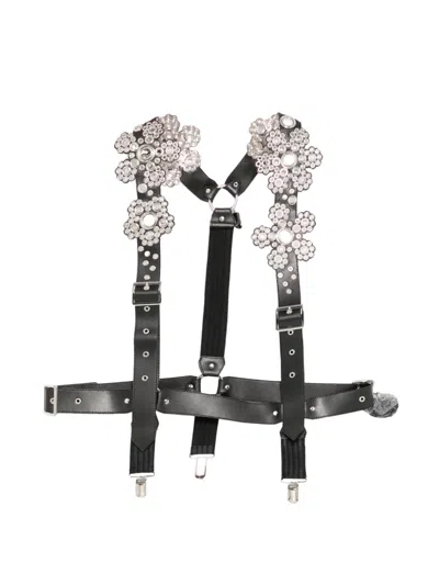 Noir Kei Ninomiya Embellished Harness Belt In Black