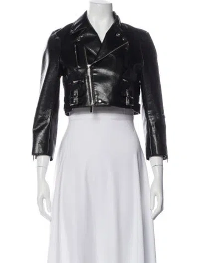 Pre-owned Noir Kei Ninomiya Faux Leather Biker Jacket In Black