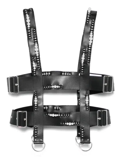 Noir Kei Ninomiya Faux-leather Harness Vest In Black