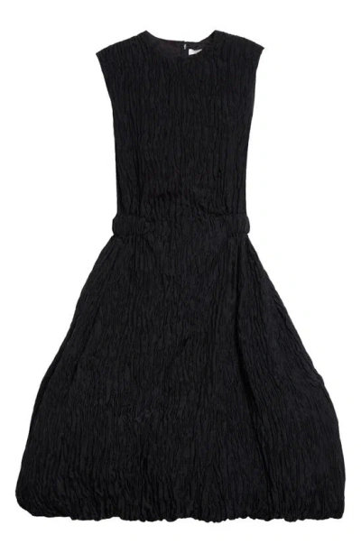 Noir Kei Ninomiya Crinkled Sleeveless Minidress In Black