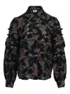 Noir Kei Ninomiya Floral-jacquard Blouse In Black