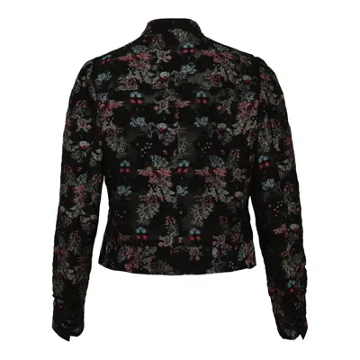 Noir Kei Ninomiya Floral Pattern Cut Jacquard Jacket In Black