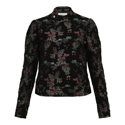 Noir Kei Ninomiya Floral Pattern Cut Jacquard Jacket In Black