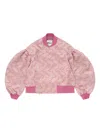 Noir Kei Ninomiya Floral Pattern Satin Jacket In Pink