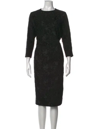 Pre-owned Noir Kei Ninomiya Floral Print Knee-length Dress In Black