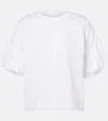 Noir Kei Ninomiya Gathered Cotton Jersey T-shirt In White