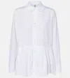 Noir Kei Ninomiya Gathered Cotton Shirt In White