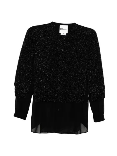 Noir Kei Ninomiya Lame Fur Cardigan In Black