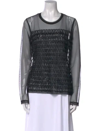 Pre-owned Noir Kei Ninomiya Graphic Print Crew Neck Top In Black