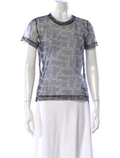 Pre-owned Noir Kei Ninomiya Graphic Print Crew Neck T-shirt In Black