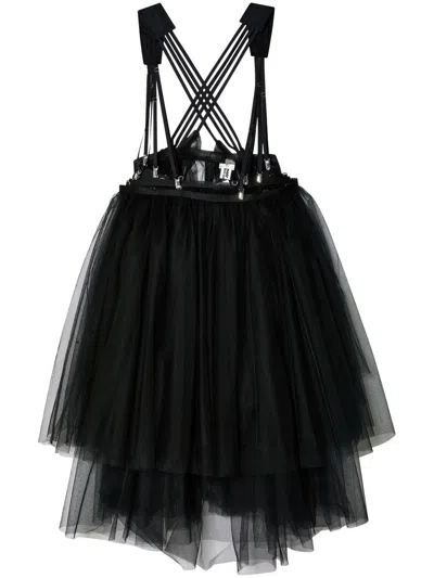 Noir Kei Ninomiya Harness-fastened Tulle Skirt In Black