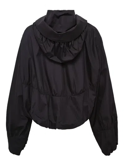 Noir Kei Ninomiya Hooded Balloon-sleeve Top In Black