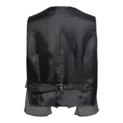Noir Kei Ninomiya Hounds Tooth Pattern Wool Vest In Black