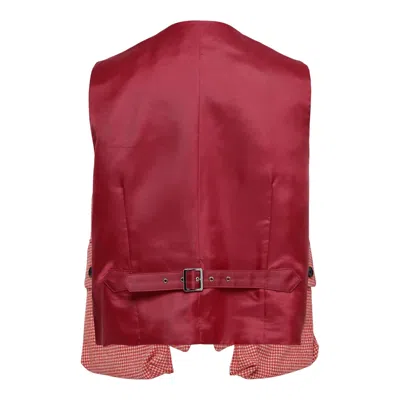 Noir Kei Ninomiya Hounds Tooth Pattern Wool Vest In Red