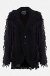 Noir Kei Ninomiya Fringe-detailing Wool-blend Blazer In Black