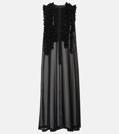 Noir Kei Ninomiya Jacquard Midi Dress In Black