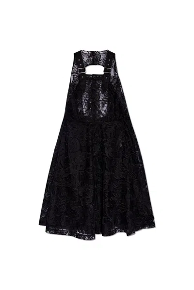Noir Kei Ninomiya Lace Sleeveless Midi Dress In Black