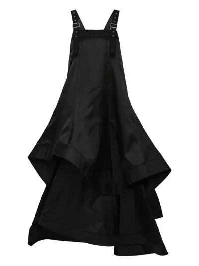 Noir Kei Ninomiya Layered Pinafore Midi Dress In Black