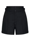 Noir Kei Ninomiya Deconstructed Layered Wool Shorts In Black
