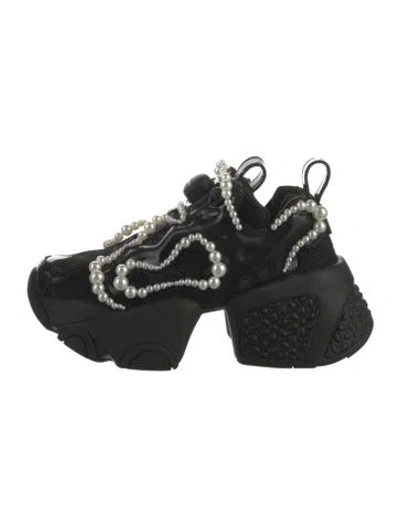 Pre-owned Noir Kei Ninomiya Leather Chunky Sneakers In Black