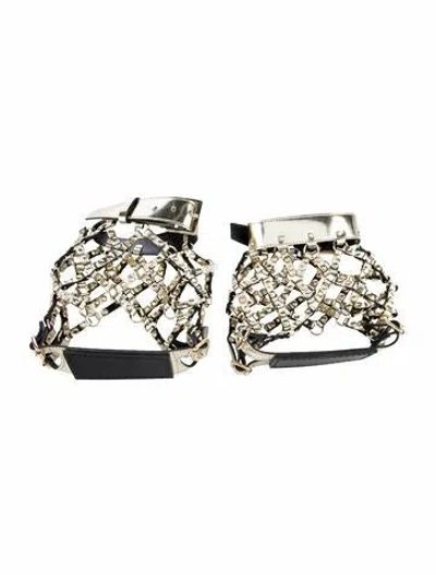 Pre-owned Noir Kei Ninomiya Leather Gladiator Sandals In Gold