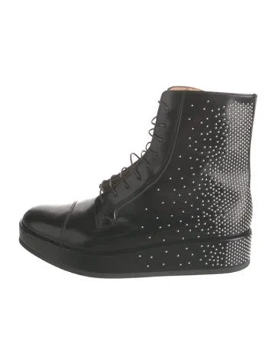 Pre-owned Noir Kei Ninomiya Leather Printed Boots In Multi
