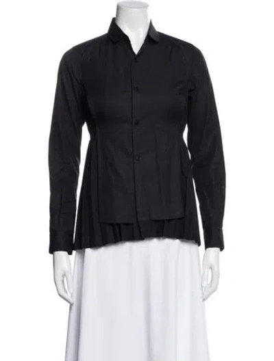 Pre-owned Noir Kei Ninomiya Long Sleeve Button-up Top In Black