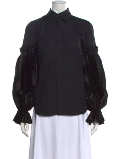Pre-owned Noir Kei Ninomiya Long Sleeve Button-up Top W/ Tags In Black