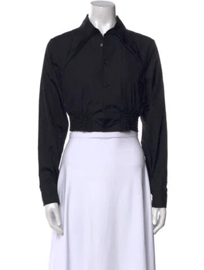 Pre-owned Noir Kei Ninomiya Long Sleeve Crop Top In Black