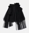 Noir Kei Ninomiya Black Layered Midi Skirt In Black