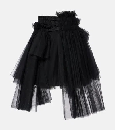 Noir Kei Ninomiya Black Layered Midi Skirt In 1 Black