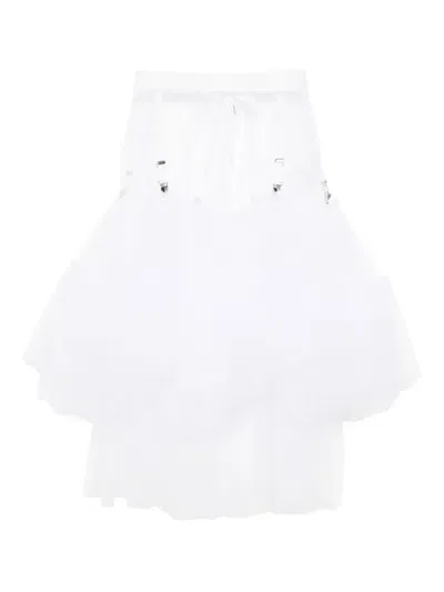 Noir Kei Ninomiya Mesh Skirt In White
