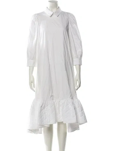Pre-owned Noir Kei Ninomiya Midi Length Dress In White