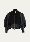Noir Kei Ninomiya Panelled Peplum Bomber Jacket In Black