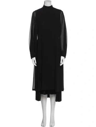 Pre-owned Noir Kei Ninomiya Mock Neck Long Dress W/ Tags In Blue