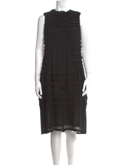 Pre-owned Noir Kei Ninomiya Mock Neck Midi Length Dress In Black