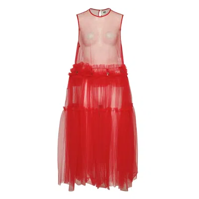 Noir Kei Ninomiya Nylon Tulle One Piece In Red