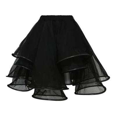 Noir Kei Ninomiya Nylon Tulle Skirt In Black