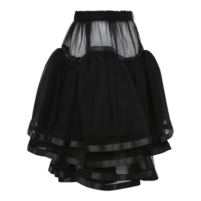 Noir Kei Ninomiya Nylon Tulle Skirt In Black