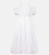 Noir Kei Ninomiya Off-shoulder Cotton Poplin Midi Dress In White