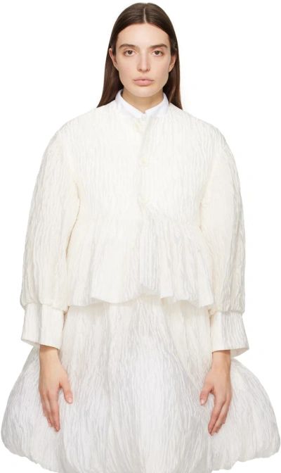 Noir Kei Ninomiya Off-white Puff Sleeve Jacket In 2 White