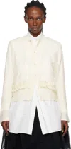 Noir Kei Ninomiya Off-white Ruffle Cardigan In Neutral