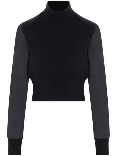 Noir Kei Ninomiya Panelled Knit Top In Black