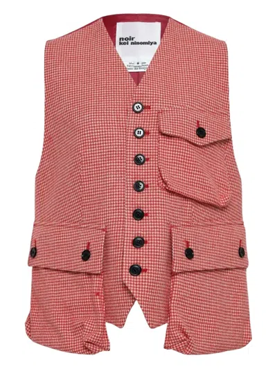Noir Kei Ninomiya Pattern Waistcoat In Red