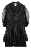Noir Kei Ninomiya Petal Collar Cotton Broadcloth Button-up Shirt In Black
